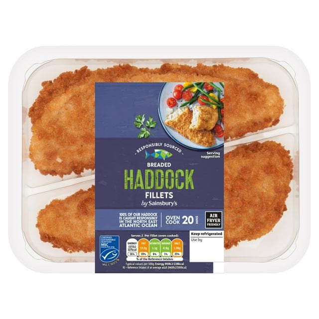 Sainsbury's Breaded MSC Haddock Fillets x2 300g - gallery image 1