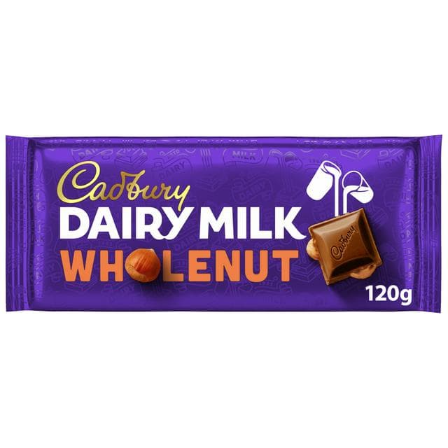 Cadbury Dairy Milk Wholenut Chocolate Bar 120g - gallery image 1