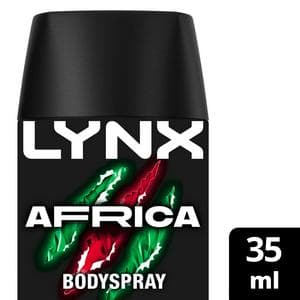 Lynx Africa 48h Deodorant Body Spray for Men Travel Size 35ml