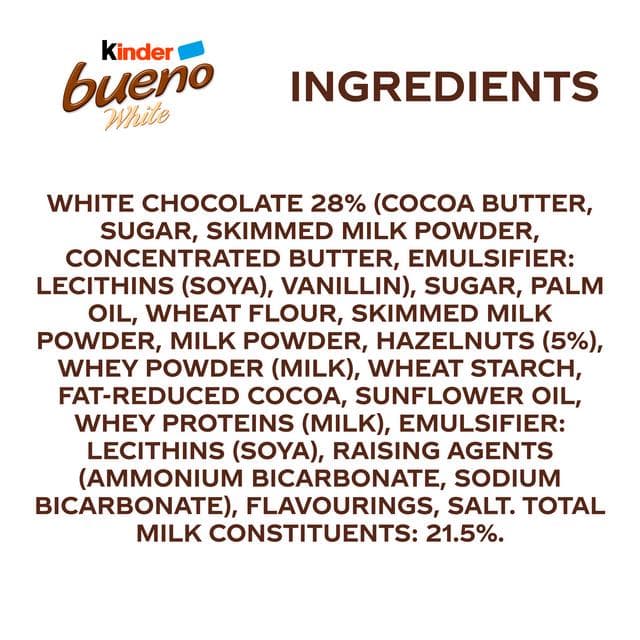 Kinder Bueno White Chocolate & Hazelnuts Bar 39g - gallery image 5