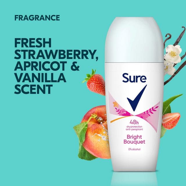 Sure Women Anti-Perspirant Deodorant Roll On, Bright Bouquet 50ml - gallery image 3