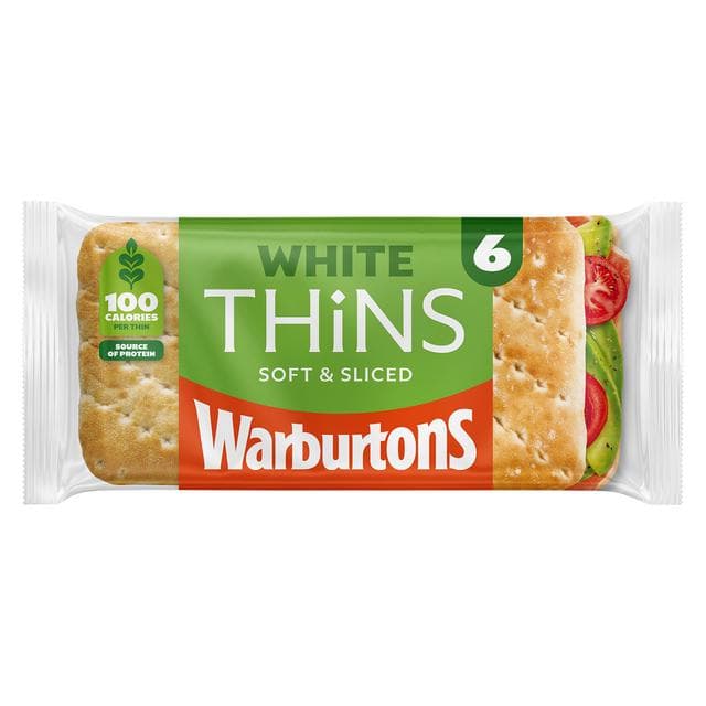Warburtons White Sandwich Thins x6 - gallery image 2