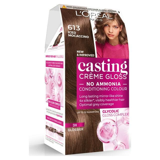 L'Oreal Paris Casting Creme Gloss Semi Permanent Hair Dye Iced Mocha Brown 613 - gallery image 1