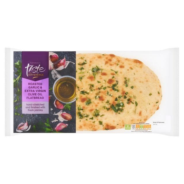 Sainsbury's Garlic Flatbread, Taste the Difference 195g - gallery image 1