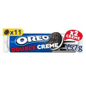 OREO Double Creme Cocoa Sandwich Cookies with Vanilla Flavour Biscuits Pack 157 g