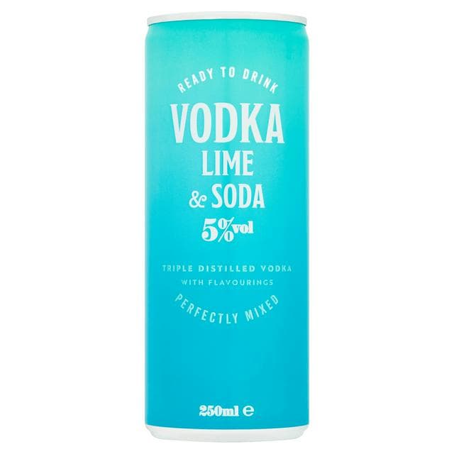 Sainsbury's Vodka Lime & Soda 250ml - gallery image 1