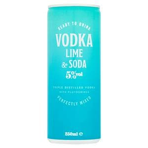 Sainsbury's Vodka Lime & Soda 250ml