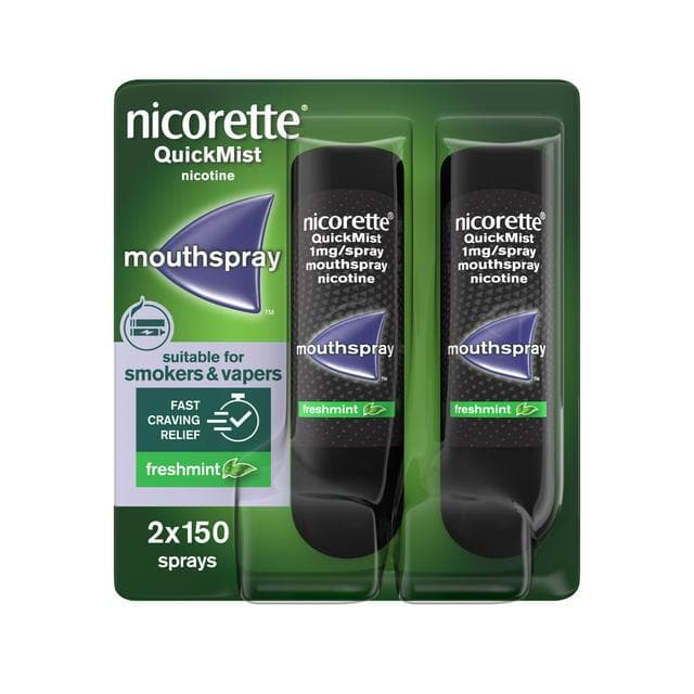 Nicorette Quickmist Mouthspray Freshmint 2 Units Quit Vaping Aid - gallery image 1