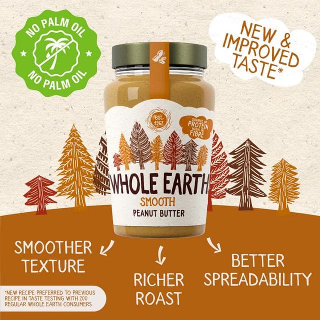 Whole Earth Smooth Peanut Butter 454g - gallery image 3