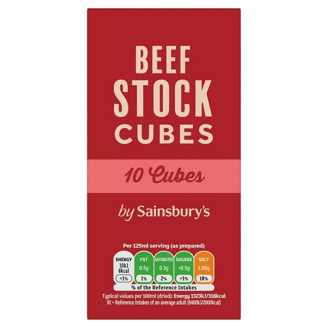 Sainsbury's Stock Cubes, Beef 10x10g - gallery image 1