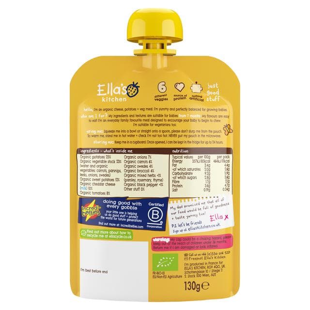 Ella's Kitchen Organic Cheesy Pie Baby Food Pouch 7+ Months 130g - gallery image 3