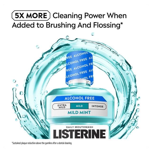 Listerine Essentials Milder Taste Cool Mint Mouthwash 500ml - gallery image 5