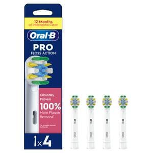 Oral-B Floss Action Replacement Electric Toothbrush Heads x4