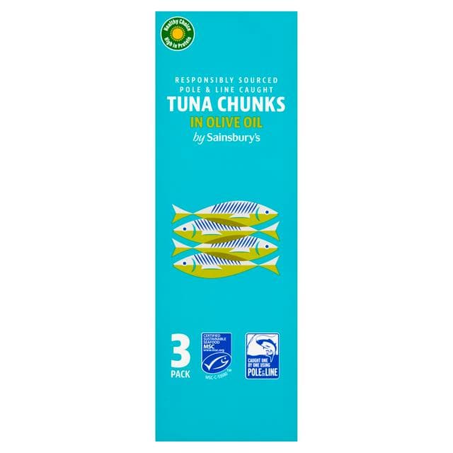 Sainsbury's Tuna Chunks in Olive Oil 3x80g - gallery image 1
