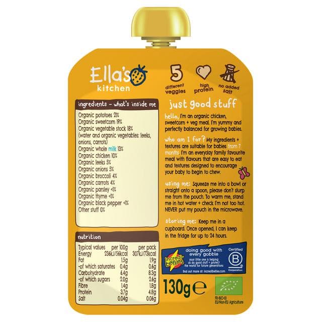 Ella's Kitchen Organic Chicken & Veg Baby Food Pouch 7+ Months 130g - gallery image 2