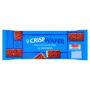 Sainsbury's chocolate wafers 9x19.2g