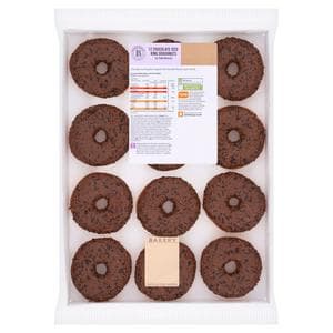 Sainsbury's Chocolate Iced Ring Doughnuts x12