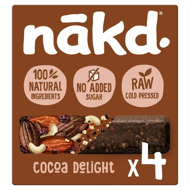 Nakd Cocoa Delight Fruit & Nut Bars 4x35g - gallery image 1