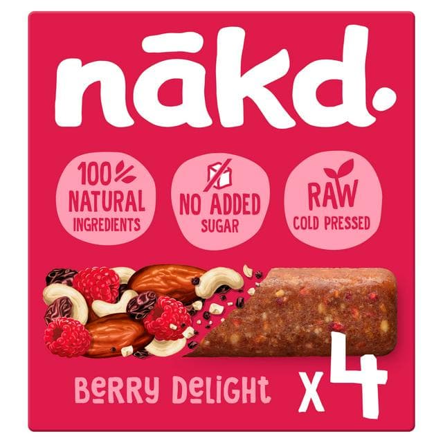 Nakd Berry Delight Fruit & Nut Bars 4x35g - gallery image 1
