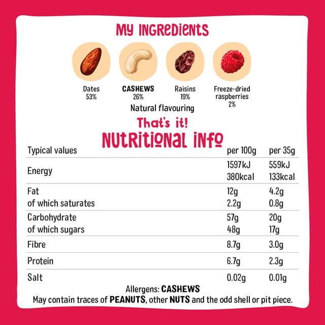 Nakd Berry Delight Fruit & Nut Bars 4x35g - gallery image 5