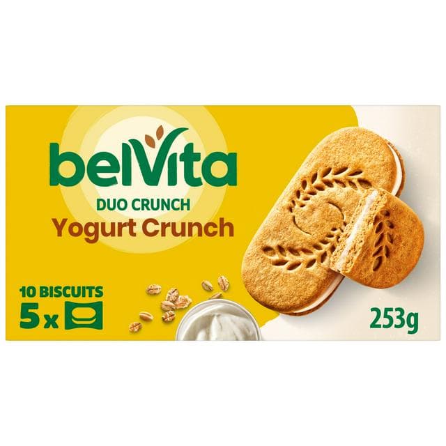 Belvita 5 x 50.6g Yogurt Crunch Multipack Cereal Biscuit Snack Bars - gallery image 1