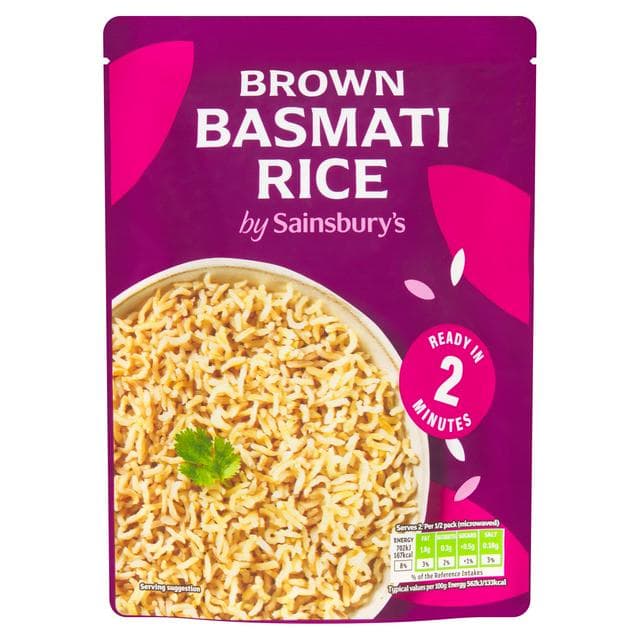 Sainsbury's Microwave Rice Brown Basmati 250g - gallery image 1