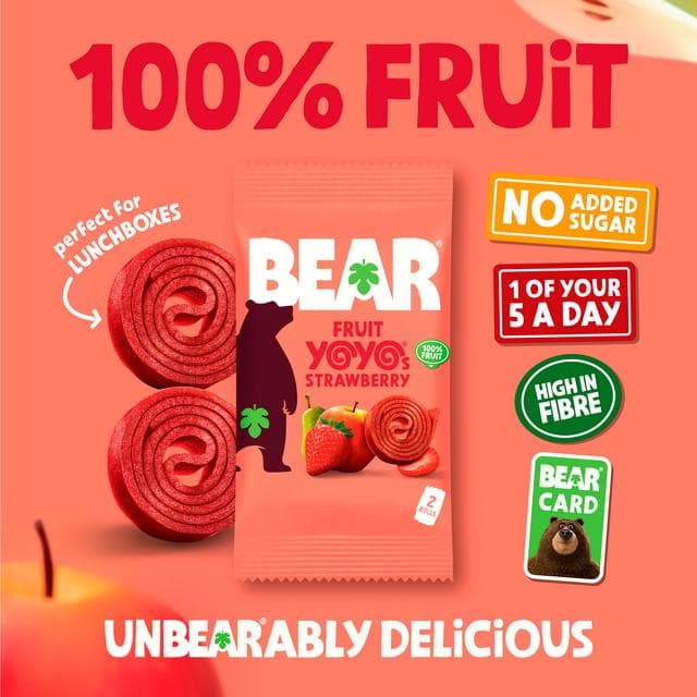 BEAR Fruit Yoyos Strawberry Multipack 5x20g - gallery image 3