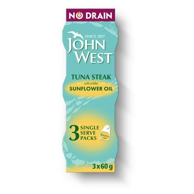 John West Tuna Steak with Sunflower Oil 3x60g - gallery image 1