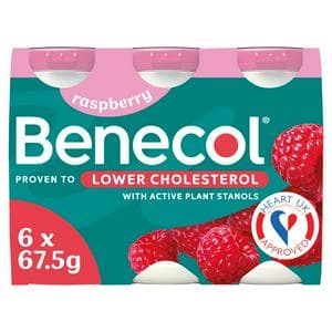 Benecol Raspberry No Added Sugar Yogurt Drink 6x67.5g