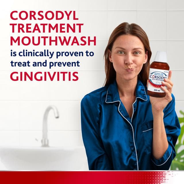 Corsodyl 300ml Medicated Antibacterial Alcohol Free Mouthwash - gallery image 3