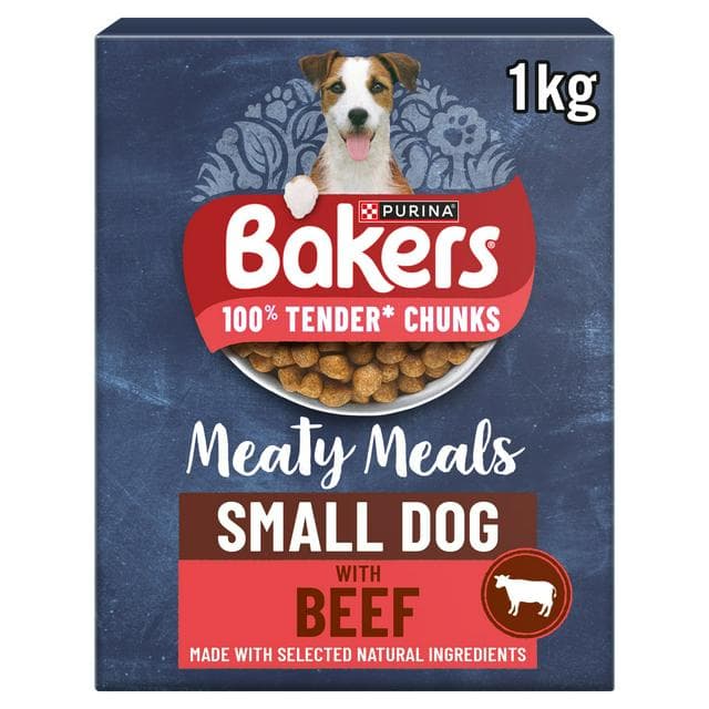 Bakers Meaty Meals Small Dog Beef Dry Dog Food 1kg - gallery image 1
