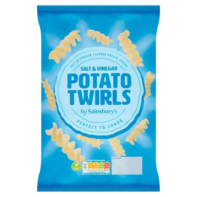 Sainsbury's Salt & Vinegar Potato Twirls 125g - gallery image 1