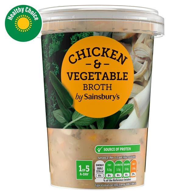 Sainsbury's Chicken & Vegetable Broth 600g - gallery image 1