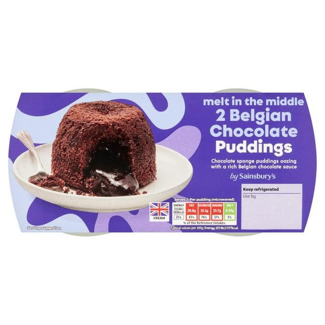 Sainsbury's Melting Middle Chocolate Puddings 2x135g - gallery image 1