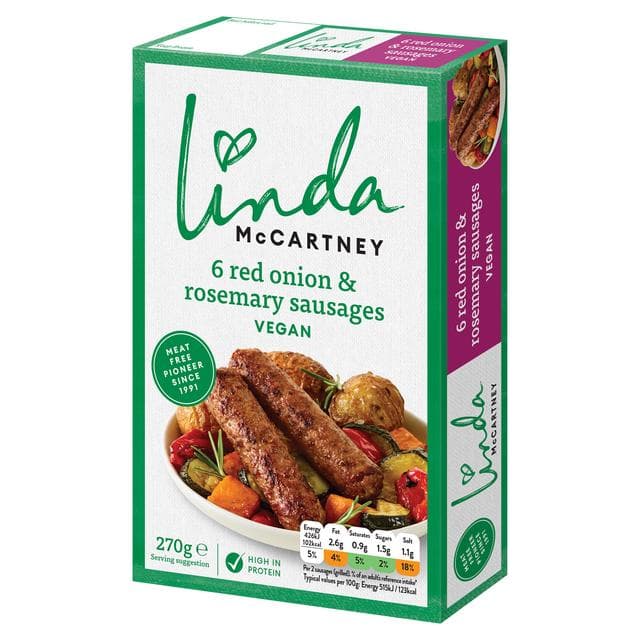 Linda McCartney Rosemary Vegetarian Sausages x6 270g - gallery image 2