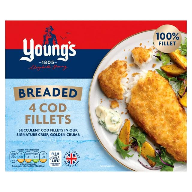 Young's Breaded Cod Fillets x4 440g - gallery image 1