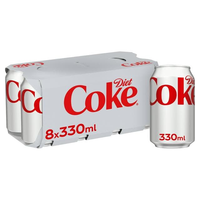 Diet Coke Cola 8 x 330ml Cans - gallery image 1