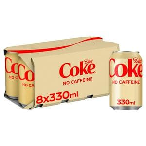 Diet Coke No Caffeine Cola 8 x 330ml Cans