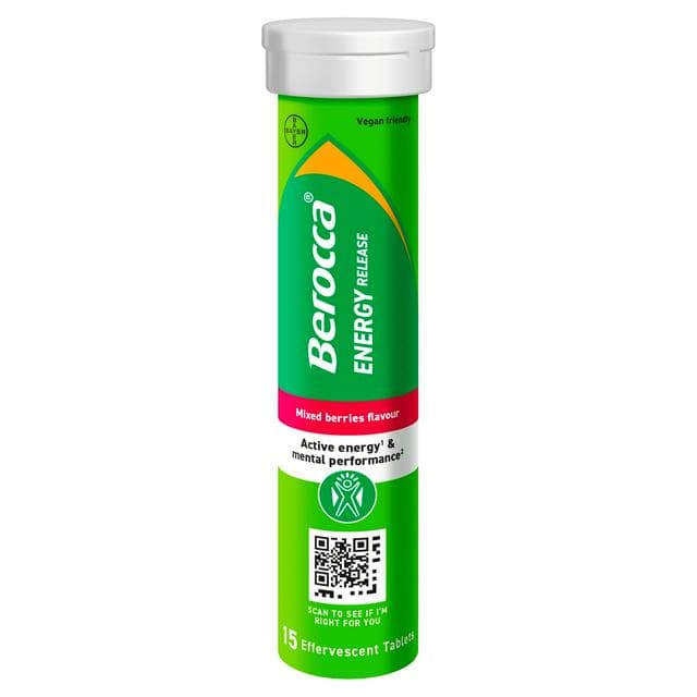 Berocca Mixed Berries Energy Vitamin Tablets x15 - gallery image 1