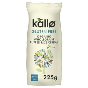 Kallo Organic Puffed Rice Cereal Gluten Free 225g
