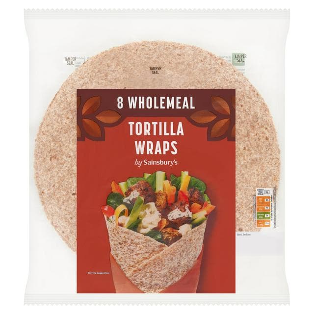 Sainsbury's Wholemeal Tortilla Wraps x8 512g - gallery image 1