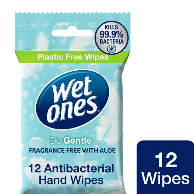 Wet Ones Be Gentle Antibacterial Hand & Body Wipes Fragrance Free with Aloe x12 - gallery image 1