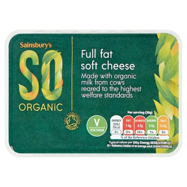 Sainsbury's Soft Cheese, SO Organic 250g - gallery image 1