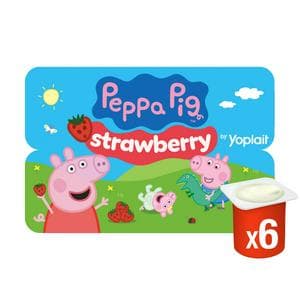 Peppa Pig Kids Strawberry Yoghurt Pots 6x45g