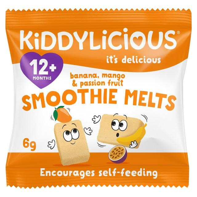 Kiddylicious Banana, Mango & Passionfruit Smoothie Melts Baby Snacks 6g - gallery image 1