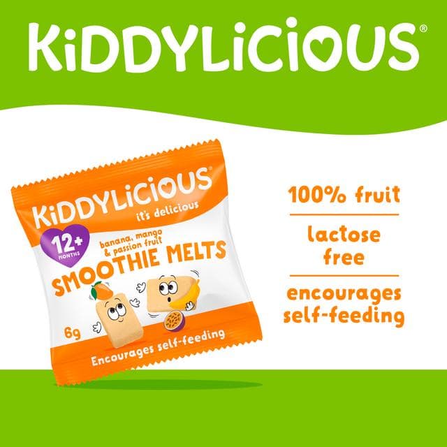 Kiddylicious Banana, Mango & Passionfruit Smoothie Melts Baby Snacks 6g - gallery image 2