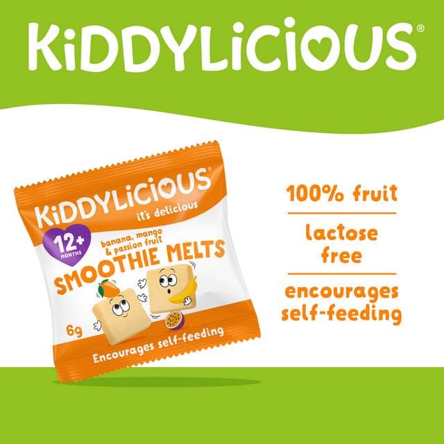 Kiddylicious Banana, Mango & Passionfruit Smoothie Melts Baby Snacks 6g - gallery image 2