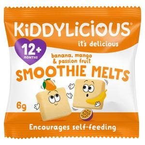 Kiddylicious Banana, Mango & Passionfruit Smoothie Melts Baby Snacks 6g
