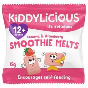 Kiddylicious Strawberry & Banana Smoothie Melts Baby Snacks 6g
