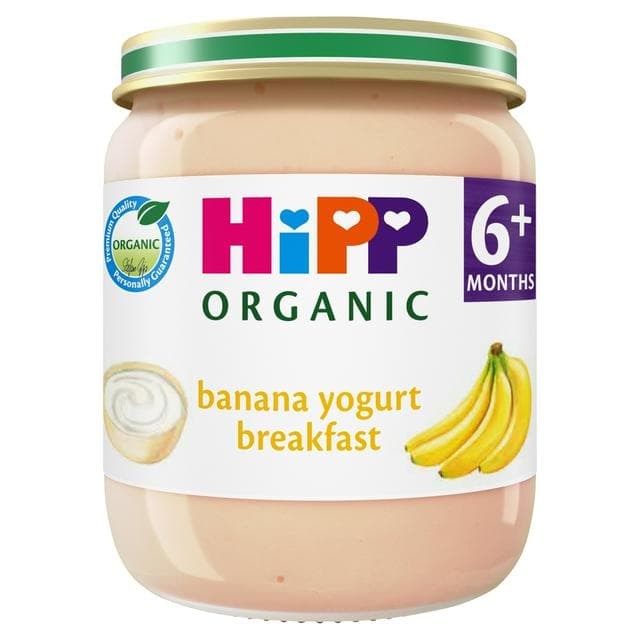 HiPP Organic Banana Yogurt Breakfast Baby Food Jar 6+ Months 125g - gallery image 1